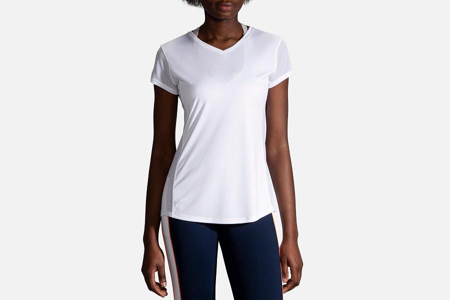 Brooks Stealth Women Clothing & Running Shirt White TOV597621